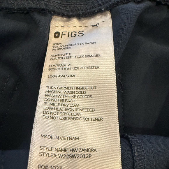 FIGS High Waisted Zamora Jogger Scrub Pants Dark Harbor M Petite W22SW2012P - Picture 13 of 13